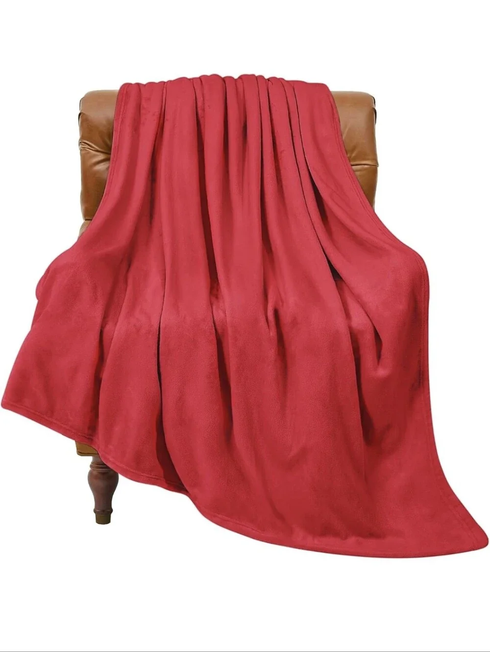 Fleece Blanket Soft Plush Throw for Couch Red 50